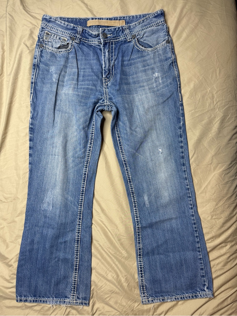 Rock & Roll Cowboy Men's Blue Washed Jeans 36/32